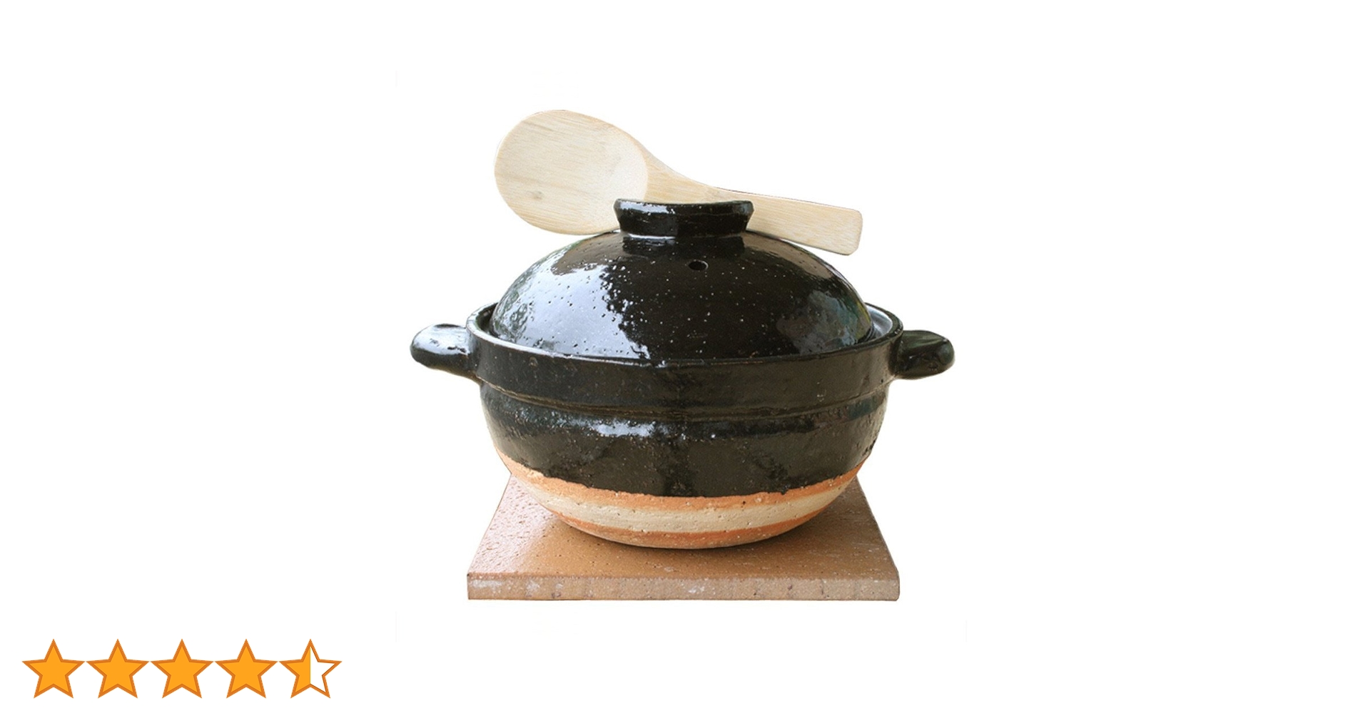 長谷園 土鍋 ご飯鍋 かまどさん 二合炊 21 cm 直火 専用 黒 伊賀焼 伊賀焼窯元 長谷園 ながたにえん 伊賀土鍋 かまどさん 二合炊き